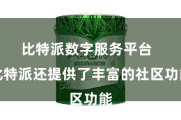 比特派数字服务平台  比特派还提供了丰富的社区功能
